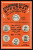 1929 Stamford Bridge Speedway Programme v Southampton date 31 Jul 1929, with pencil internally,