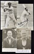Australian Cricket Signed Player Photocards including Lindsay Hassett, Don Bradman, Bill O'