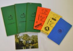 Collection of George Lucas "US Major Golf Yardage" booklets from the1980's to incl 3x Masters