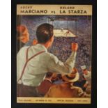 1953 Heavyweight Champion Rocky Marciano vs. Roland La Starza Boxing Programme date 24 September