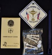 1983 National Golf Club USA Ryder Cup selection - to incl Ryder Cup bag tag, pitch repairer, tees,