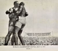 World Championship Battle Jack Johnson and Jim Jeffries Boxing Prints - 'Round 1'and 'Round 2',