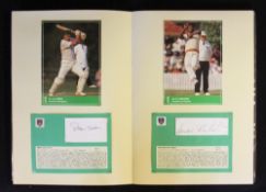 1990/91 Ashes Tour England Cricketers in Australia folder containing colour photocards with signed