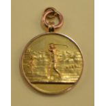 1937/8 9ct gold golf winners medal - engraved on the reverse "L.H.G.C-Saturday 1937-8 - 1st Class -