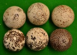 6x bramble pattern golf balls - 1898 pat The Challenger, Kempshall Flyer, Springvale Hawk,