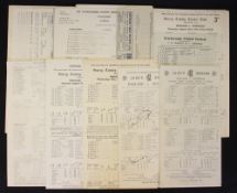 1950's Cricket Scorecards to include Lancashire v Australians at Old Trafford, August 8th to 11th