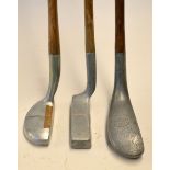 3x interesting assorted alloy putter - Harry Wheetman Model 58 rectangular headed putter, Mills "