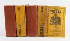 Widen Cricketers' Almanacks 1947-1950 -1947 and 1949 hardback, 1948 and 1950 cloth covers, spines