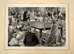 1901 Table Tennis print from The Supplement to The Illustrated London News titled "Ping-Pong"