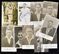 Cricket Signed Player Photocards including Don Bradman, Doug Ring and others. (10)