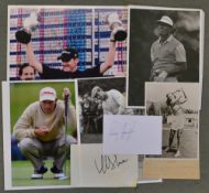 Collection of major and other golf tournament winners press photographs and autographs - to incl