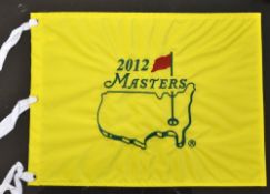 2012 Masters Augusta National Major Golf Tournament yellow pin flag - first major won by Bubba