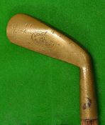 Unusual J. MacGregor Dayton Ohio brass concentric back driving iron fitted with Carruthers style