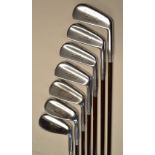 Matching set of 7x Walter Hagen Arrow irons with coated steel shafts - 2-8 irons c/w Walter Hagen