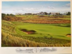 2002 Muirfield Open Golf Championship signed ltd ed colour print by Graeme Baxter - c/w vignette