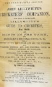 John Lillywhite's Cricketers' Companion 1869 London; John Lillywhite, Twenty Fifth Edition rebound
