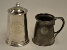 Rare 1899 Rangoon Golf Club Foursomes Competition winners quality heavy silver plated stein -