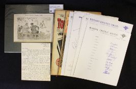 Group of Cricket Ephemera to include Gloucester County Cricket Club and Border Cricket Union 1980'