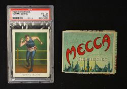 1910 Tommy Burns Mecca Cigarette Card Champion Athlete and Price Fighter Series in fighting stance