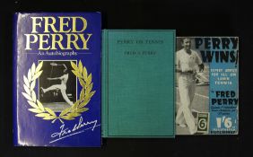 Perry, Fred - 'Perry On Tennis' Book plus 'Perry Wins' illustrated and a Signed 'Fred Perry An