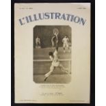 1933 'L'Illustration' Tennis Magazine illustrated, No4718, 5 August, in French, appears in A/G