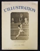 1933 'L'Illustration' Tennis Magazine illustrated, No4718, 5 August, in French, appears in A/G