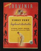 1947 First Test Cricket England v Australia Souvenir Programme played at Brisbane Cricket Ground