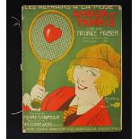 1914 French Sheet Music 'Amour et Tennis' Valentine Tennis Scene to front cover, appears with