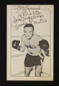 Boxing Autograph - Carmen Basilio Signed Postcard personal inscription to the front 'To my friend S.