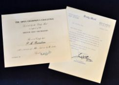 Rare 1952 Bobby Locke Open Champion's Golf Challenge signed certificate -sponsored by The Daily Mail