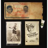 Boxing - Heavyweight Champion Gene Tunney Memorabilia to include 1925 Tunney v Gibbons Heavyweight