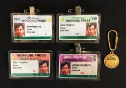 Collection of US Masters Golf Tournament Press Entrance photograph badges from the 1990's