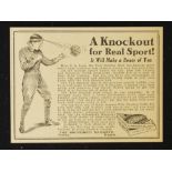 A Knockout for Real Sport! Boxing Advert - the Yale Shadow Ball a small paper advert that appears