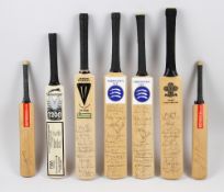 Selection of Signed Miniature Cricket Bats includes Middlesex CCC (2), Surrey CCC, features M.