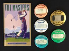 Collection of US Masters Golf Tournament Press Entrance metal pin badges from the 1980's - 1981