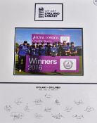 2016 Cricket Signed Display of the England Team England v Sri Lanka Royal London ODI Series 2016