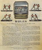 1743 Broughton's Rules of Boxing Broadside a superbly presented broadside depicting various coloured