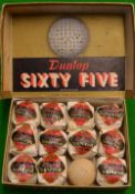 12x Dunlop "Sixty Five" recessed golf balls in makers original box - 11x in the original white paper