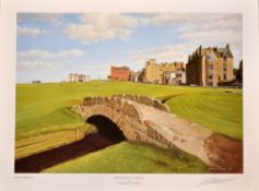 Baxter, Graeme (after) signed OLD COURSE ST ANDREWS colour print signed by the artist in pencil to