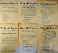 Group of 1932-33 Bodyline Cricket Daily Express Test Match Supplements including First Test Match