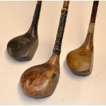3x various woods to incl Anderson & Blythe Invincible shallow face driver with central black fibre