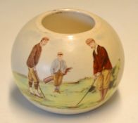 Wiltshaw & Robinson large "Carlton Ware" golfing pottery matchstick holder c.1910 - hand-painted
