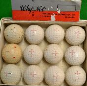 12x interesting unused square dimple golf balls - 9x Henley Minor "Why Not", Silver King, Spalding