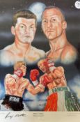 Boxing Ricky Hatton Signed Print a colour print 'Hatton v Magee' 2002 Manchester signed by the