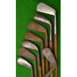 8x assorted long irons - makers incl Tom Stewart, J.B Halley, Winton, et al - 7 with grips