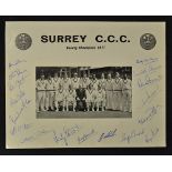 1971 Surrey C.C.C. County Champions Print with facsimile signatures to the surrounding mount,