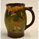 Royal Doulton Golfing Kingsware series ware tankard c1920s - dark treacle finish decorated with