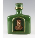 Tom Morris commemorative green ceramic whisky decanter c.1997 - handcrafted by Bill Waugh for