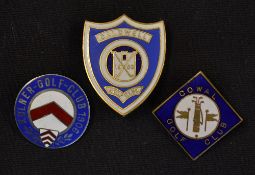3x enamel golf club membership badges to include Kolner (Germany) G.C stamped with continental