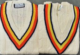 Two Cricket MCC Pullovers one by Kent and Curwen, the other by Bill Edwards, both 38" size. (2) From